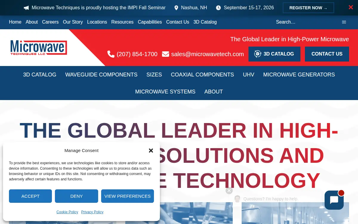 Homepage of Microwave Techniques LLC
