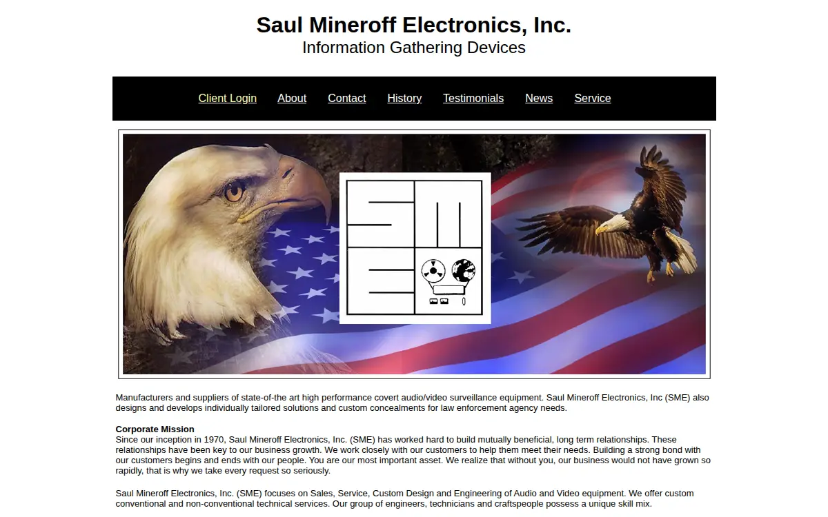 Homepage of Saul Mineroff Electronics INC.