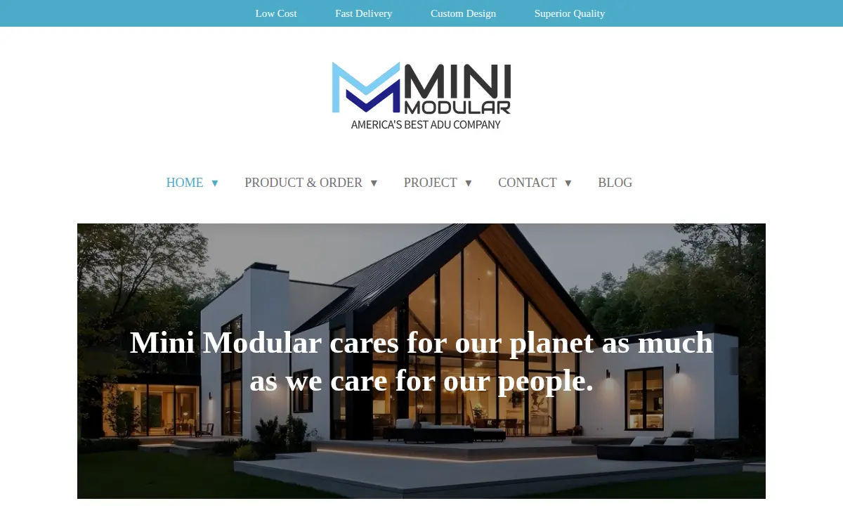 Homepage of Mini Modular LLC
