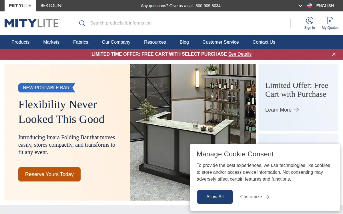 Homepage of Mity-lite, INC.