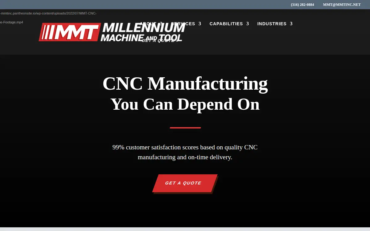 Homepage of Millennium Machine & Tool, INC.