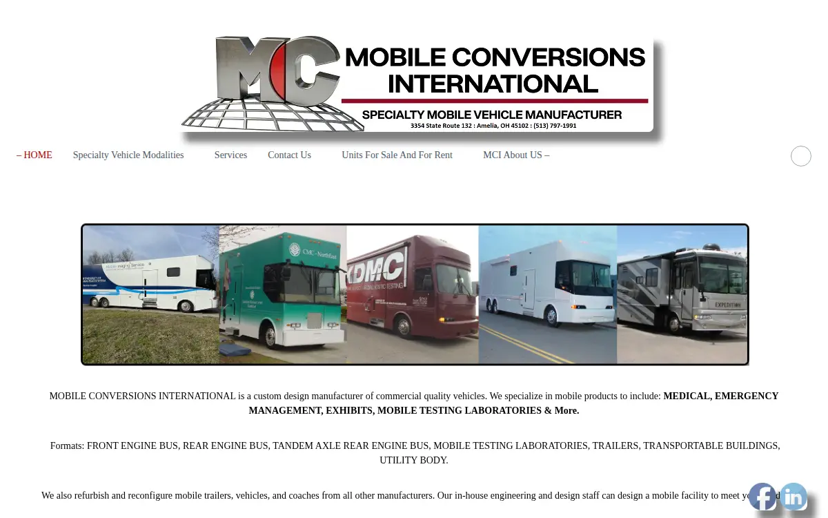 Homepage of Mobile Conversions, INC.