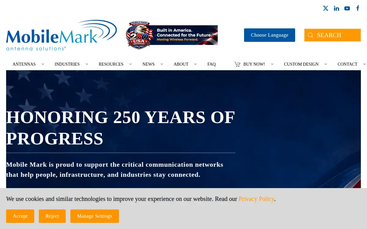 Homepage of Mobile Mark INC