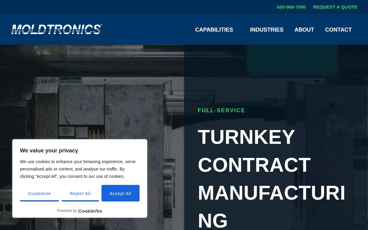 Homepage of Moldtronics INC