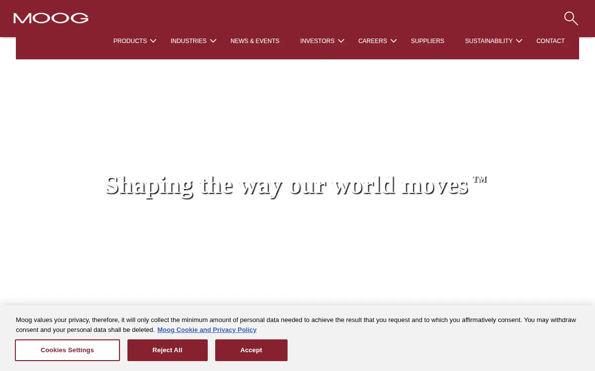 Homepage of Moog INC.