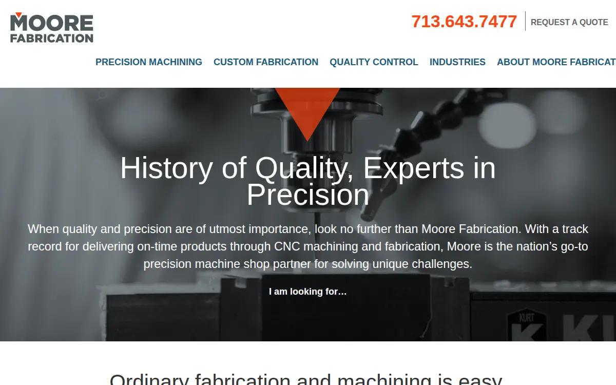 Homepage of Moore Fabrication, INC.