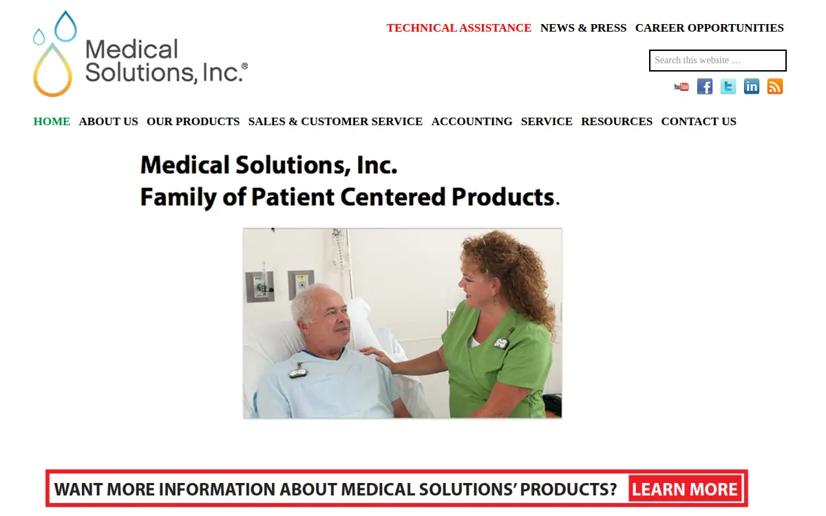 Homepage of Medical Solutions, INC.