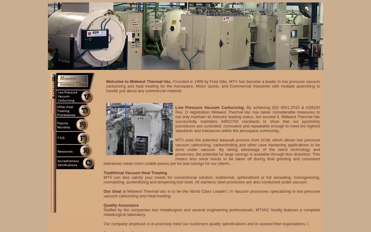Homepage of Midwest Thermal Vac Mtv Incorporated