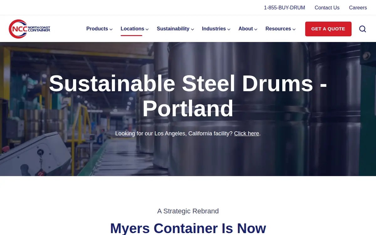 Homepage of Myers Container, LLC