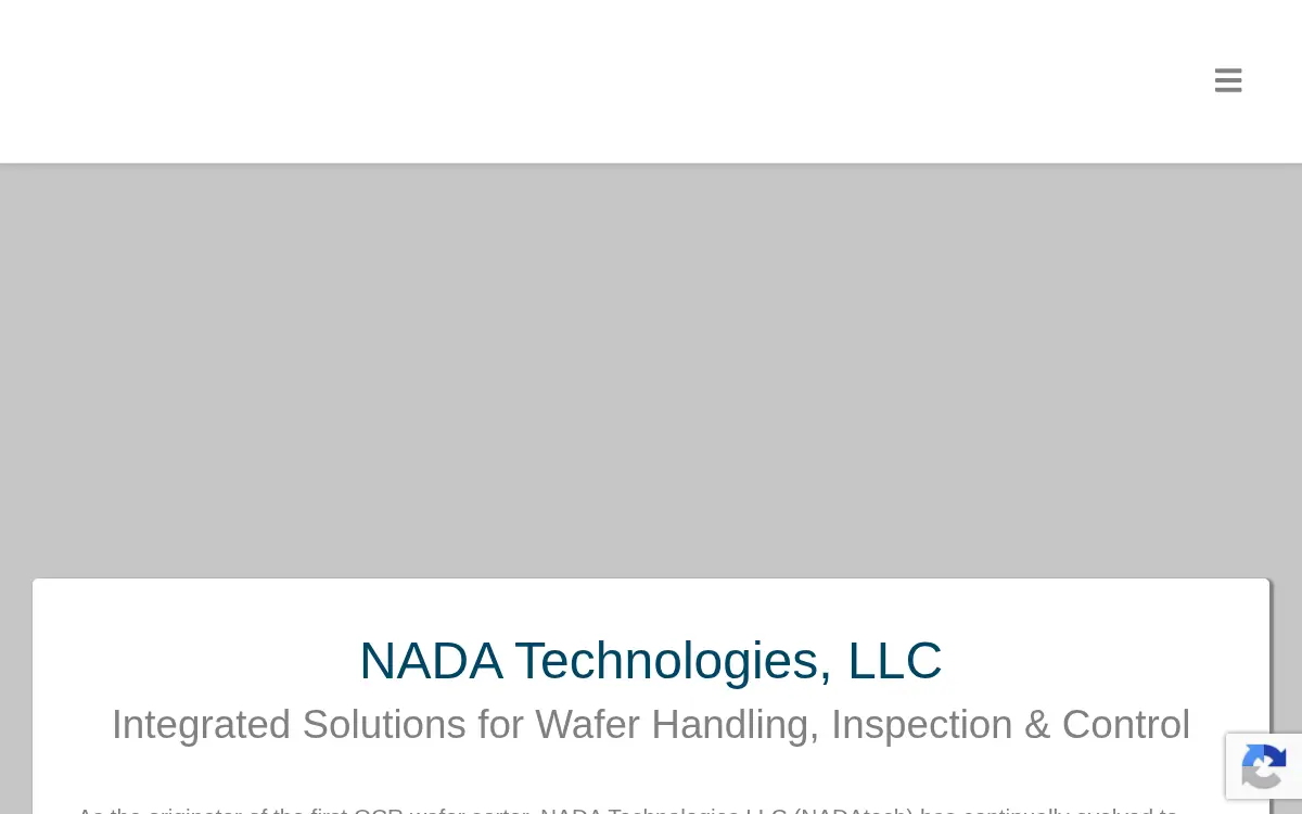 Homepage of Nada Technologies, LLC
