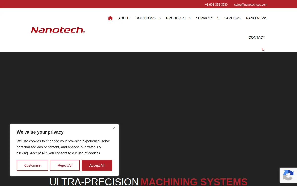 Homepage of Moore Nanotechnology Systems, LLC