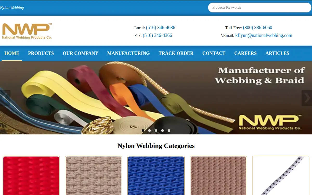 Homepage of Blue Star Webbing Corporation
