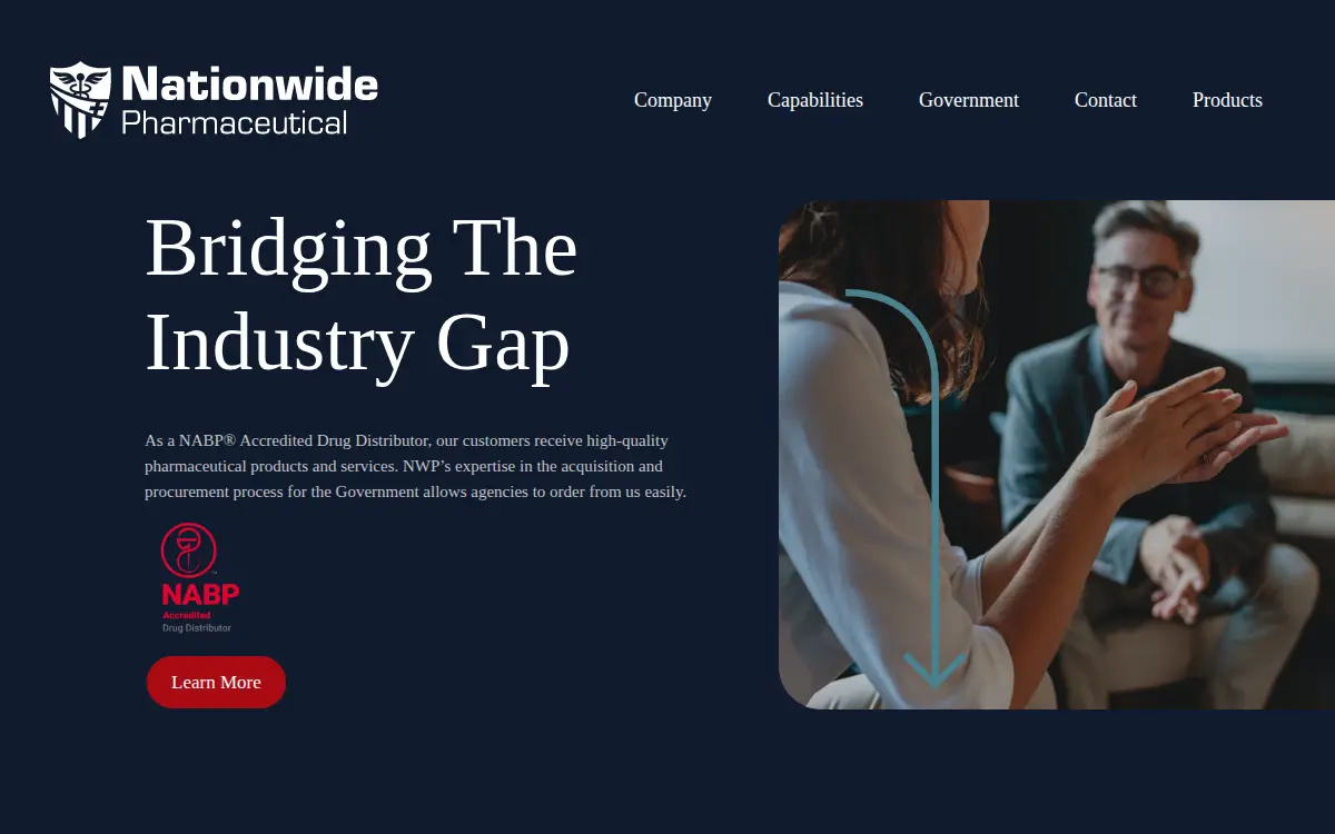 Homepage of Nationwide Pharmaceutical LLC