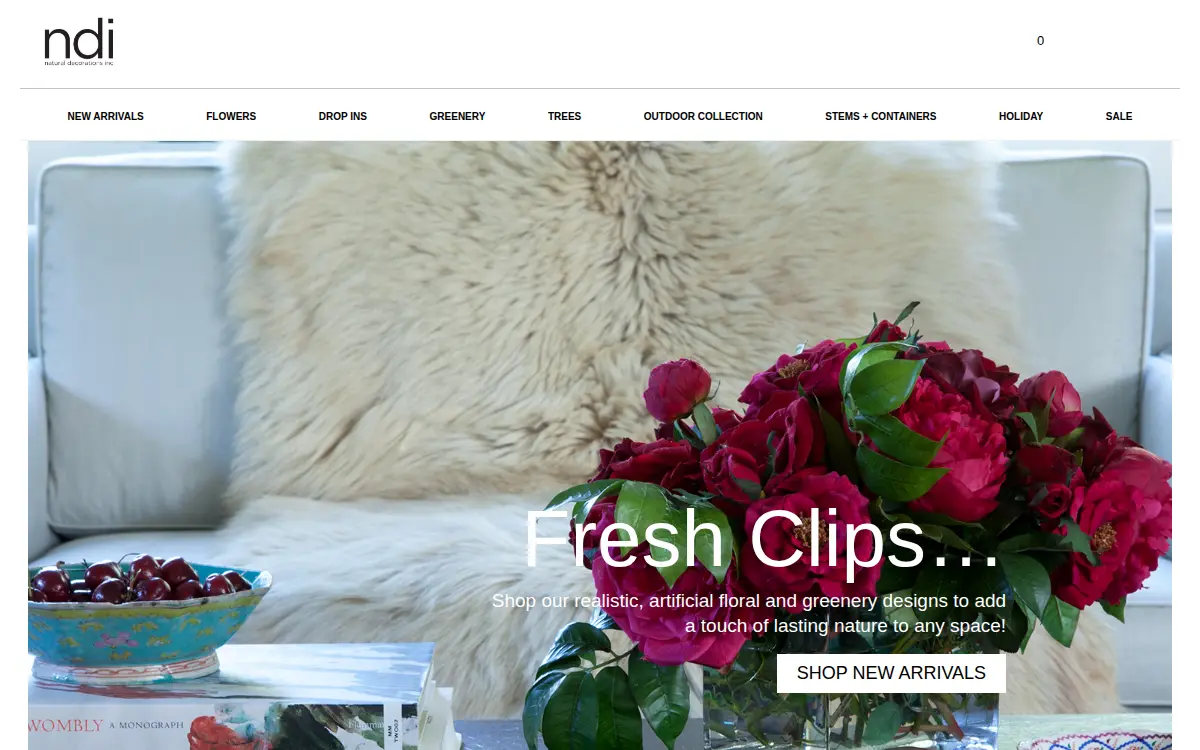 Homepage of Natural Decorations, INC