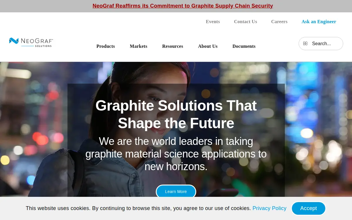 Homepage of Neograf Solutions, LLC