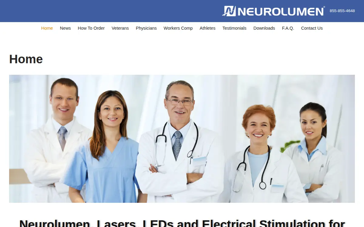 Homepage of Neurolumen LLC