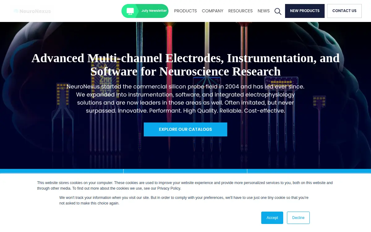 Homepage of Neuronexus Technologies, INC.