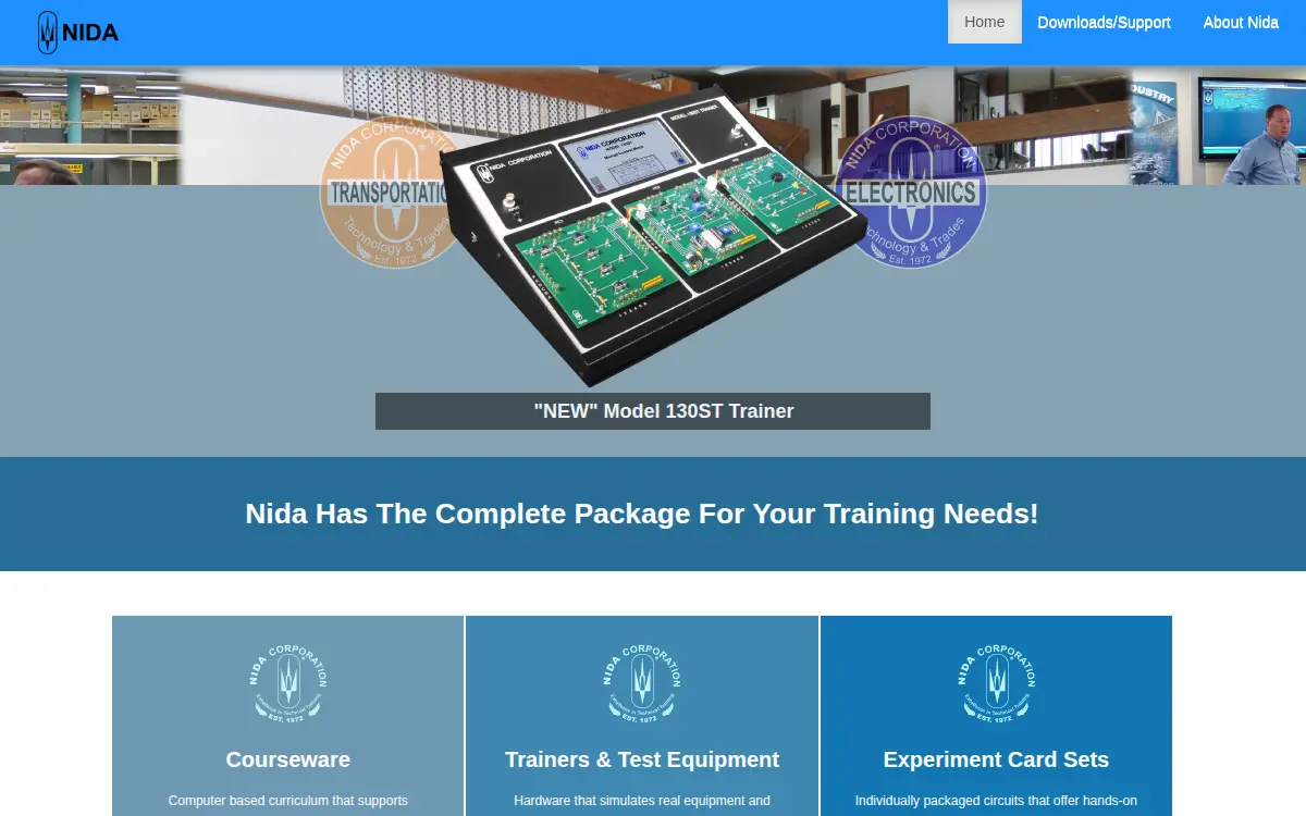 Homepage of Nida Corporation