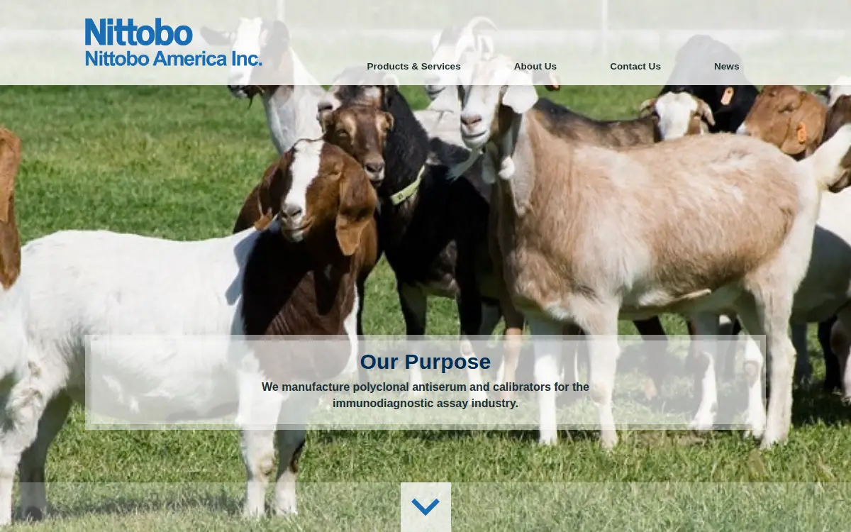 Homepage of Nittobo America INC.