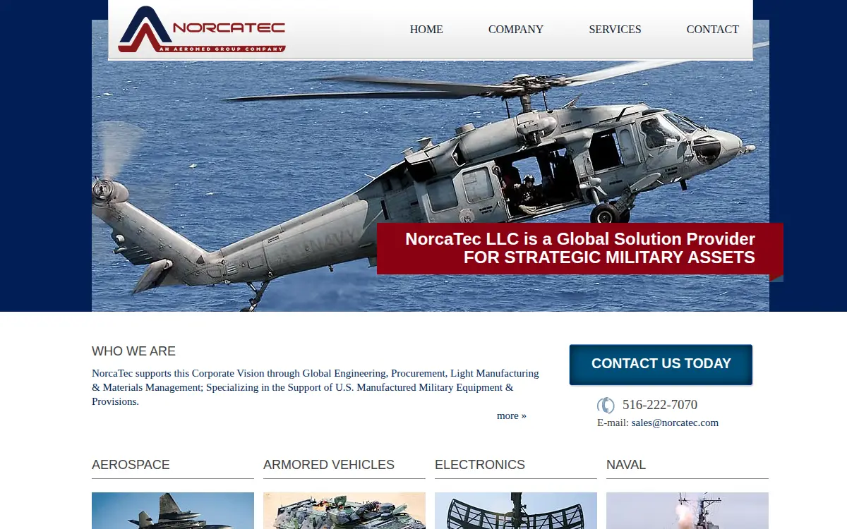 Homepage of Norcatec LLC