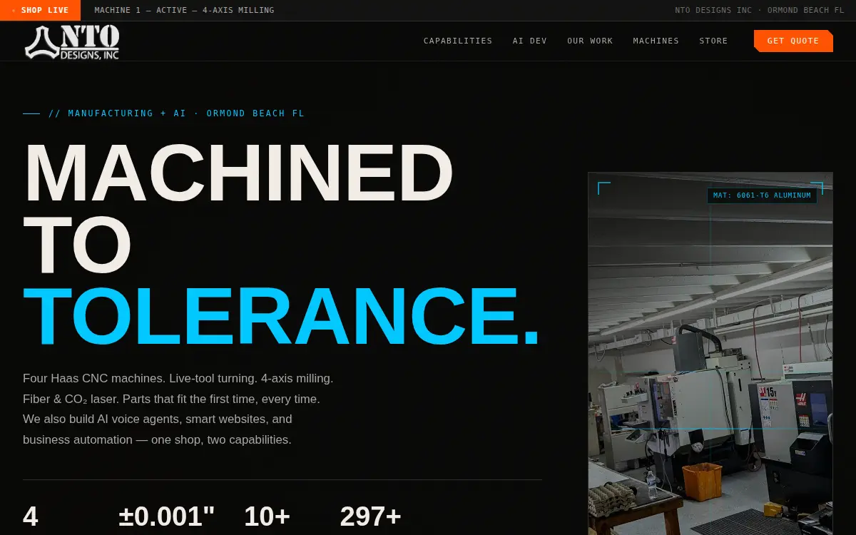 Homepage of Nto Designs, INC.