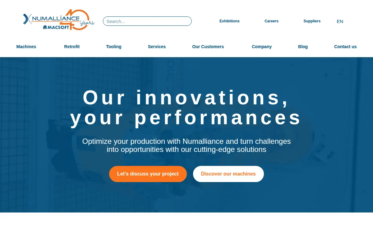 Homepage of Numalliance-north America, INC.