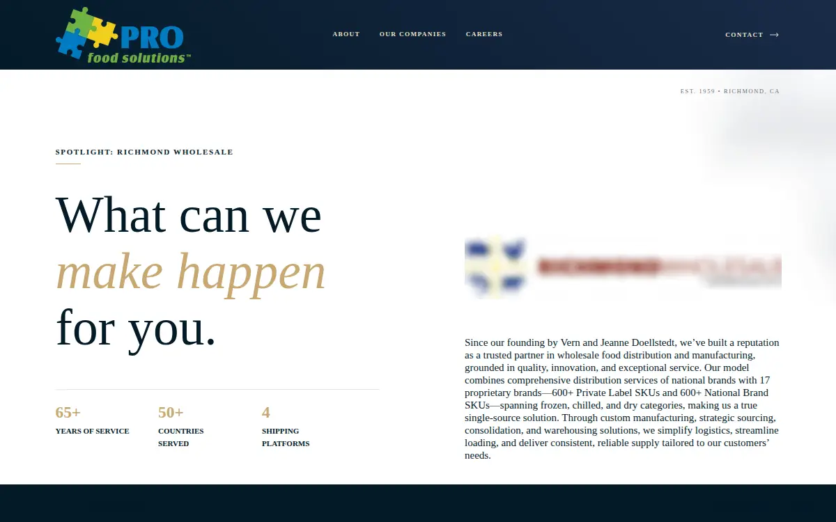 Homepage of Ocean Direct, LLC
