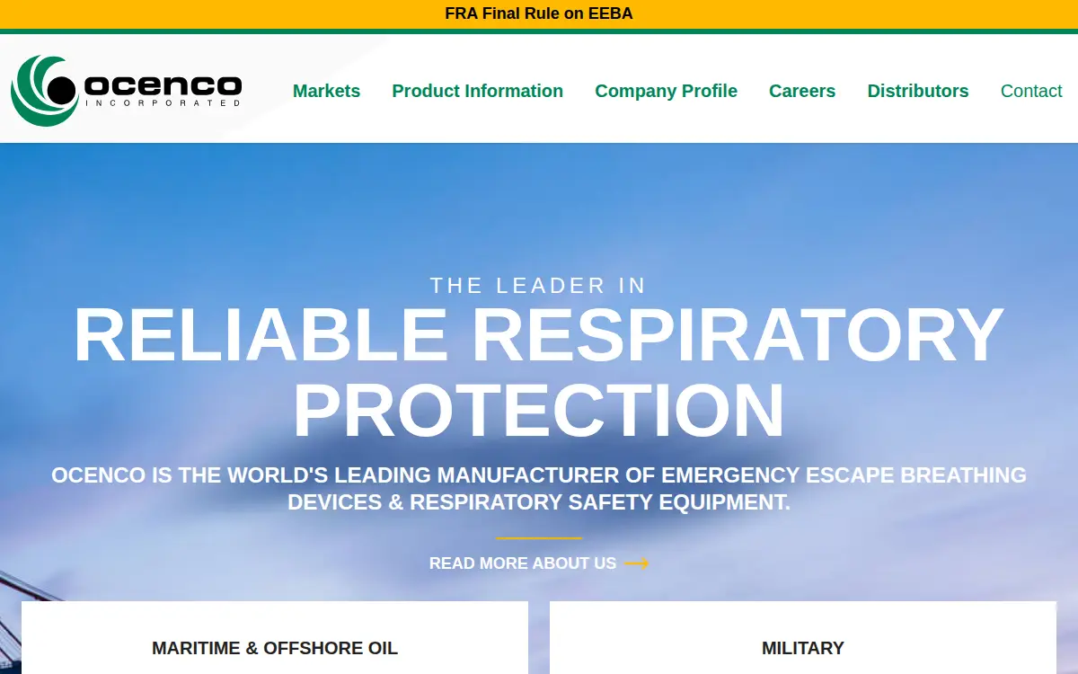 Homepage of Ocenco INC