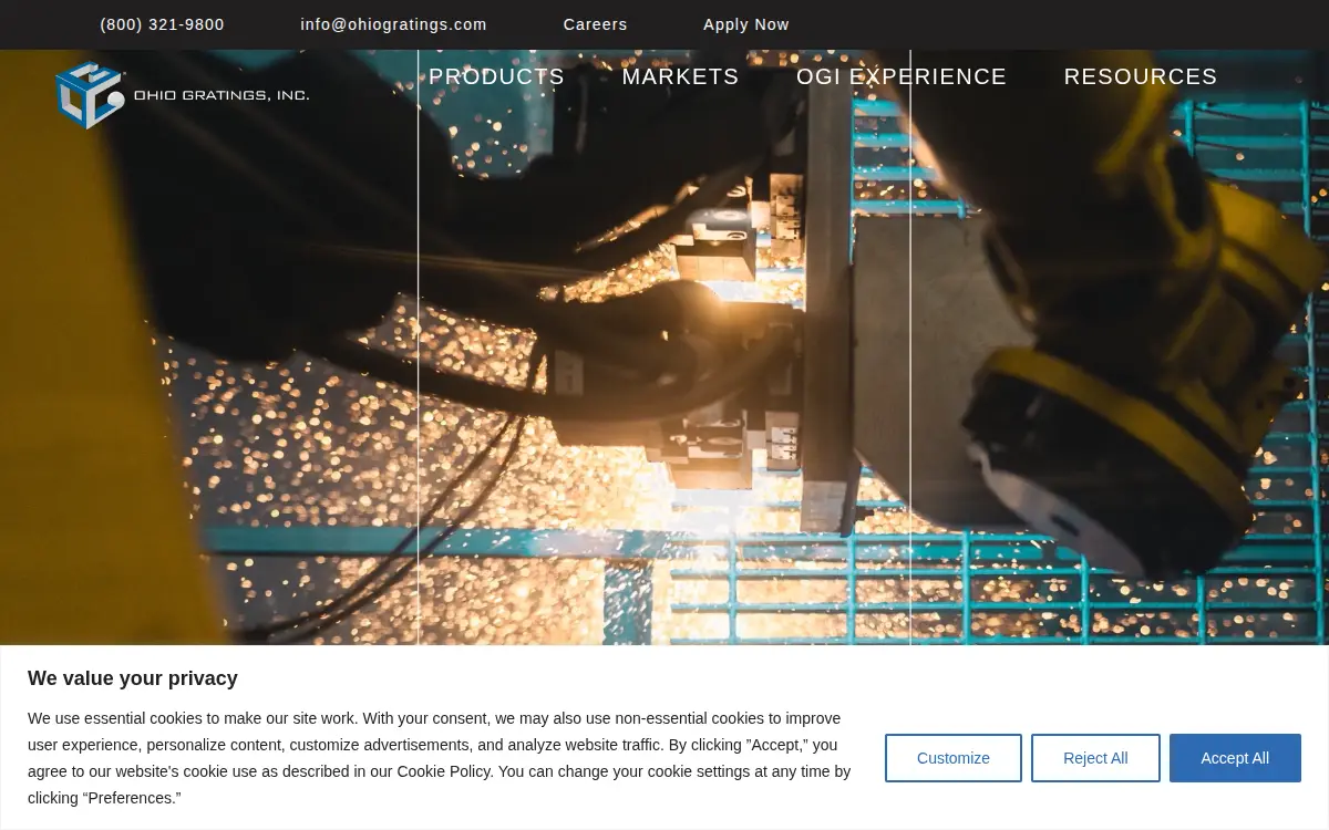 Homepage of Ohio Gratings, INC.