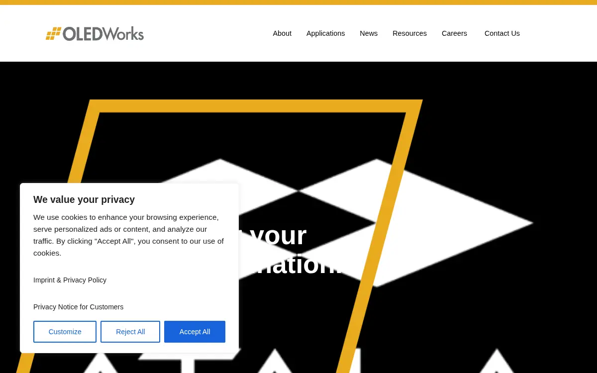 Homepage of Oledworks LLC
