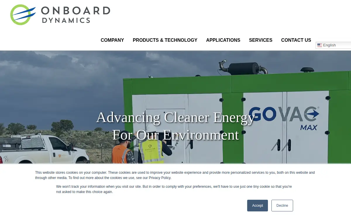 Homepage of Onboard Dynamics LLC