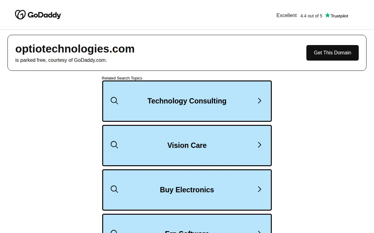 Homepage of Optio Technologies LLC
