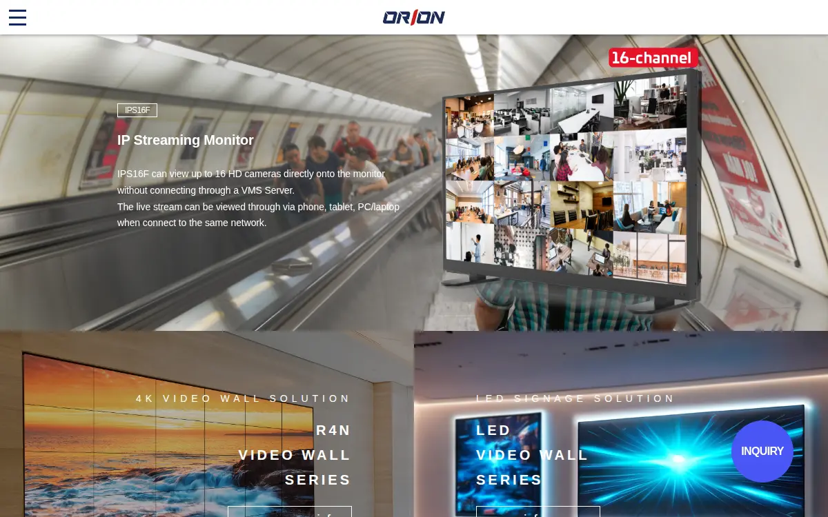 Homepage of Orion Images Corporation