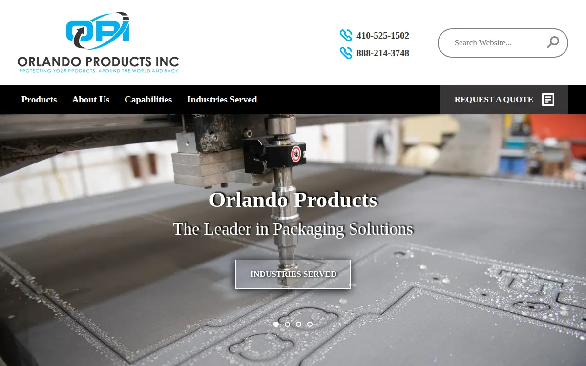 Homepage of Orlando Products, INC.