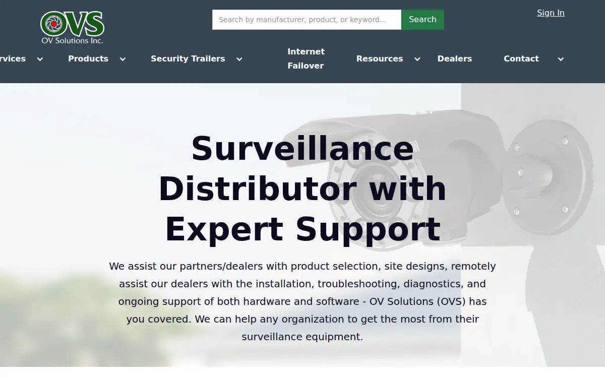 Homepage of Ov Solutions INC