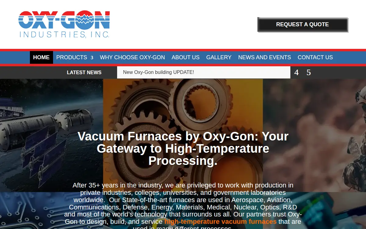 Homepage of Oxy-gon Industries INC