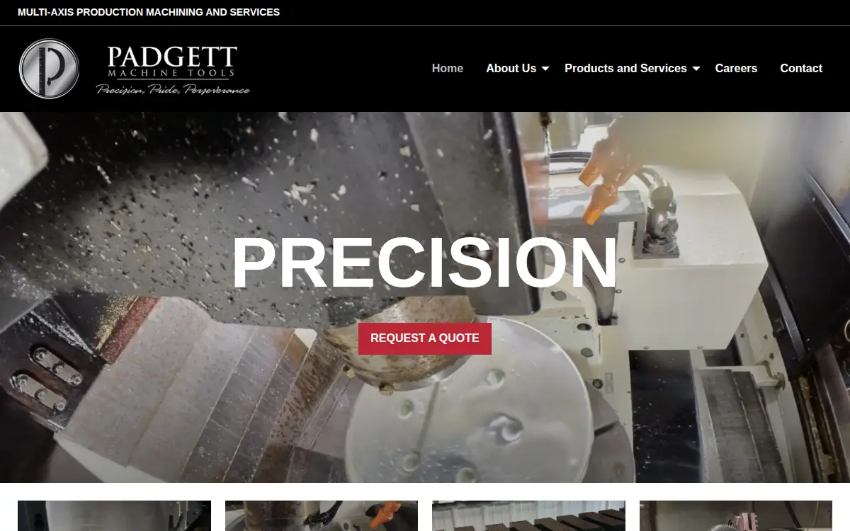 Homepage of Padgett Machine Tools CO INC