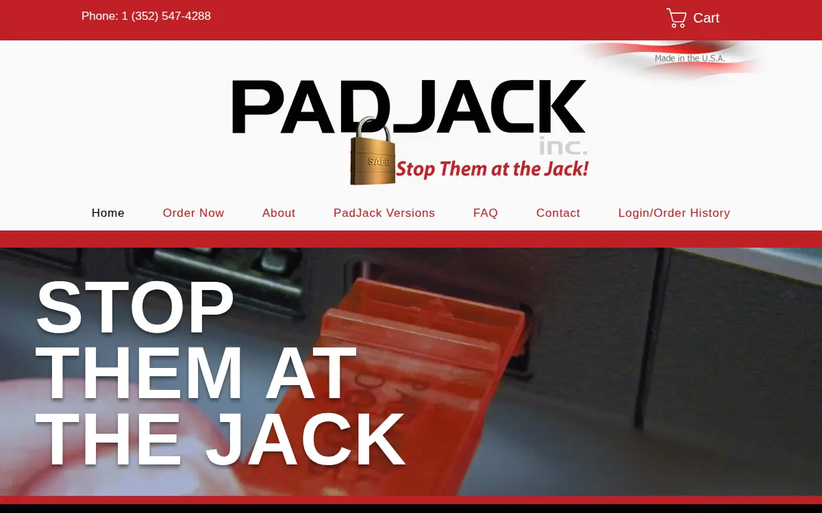 Homepage of Padjack, INC.