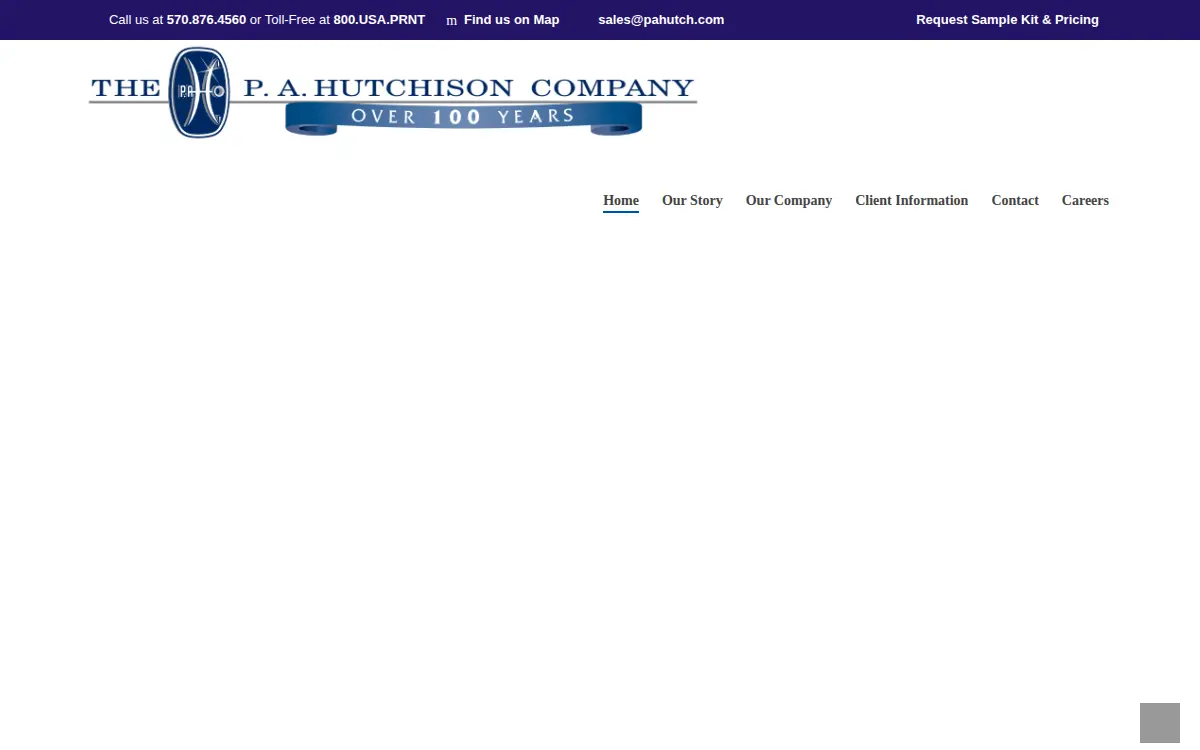 Homepage of P. A. Hutchison Company LLC