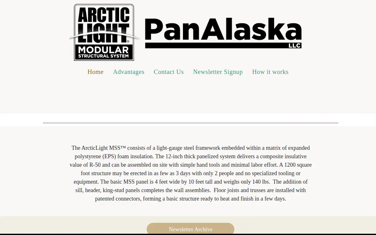 Homepage of Panalaska LLC