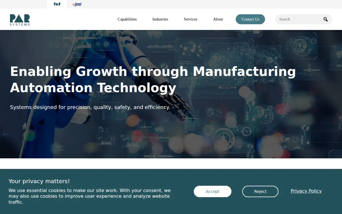 Homepage of Par Systems, LLC