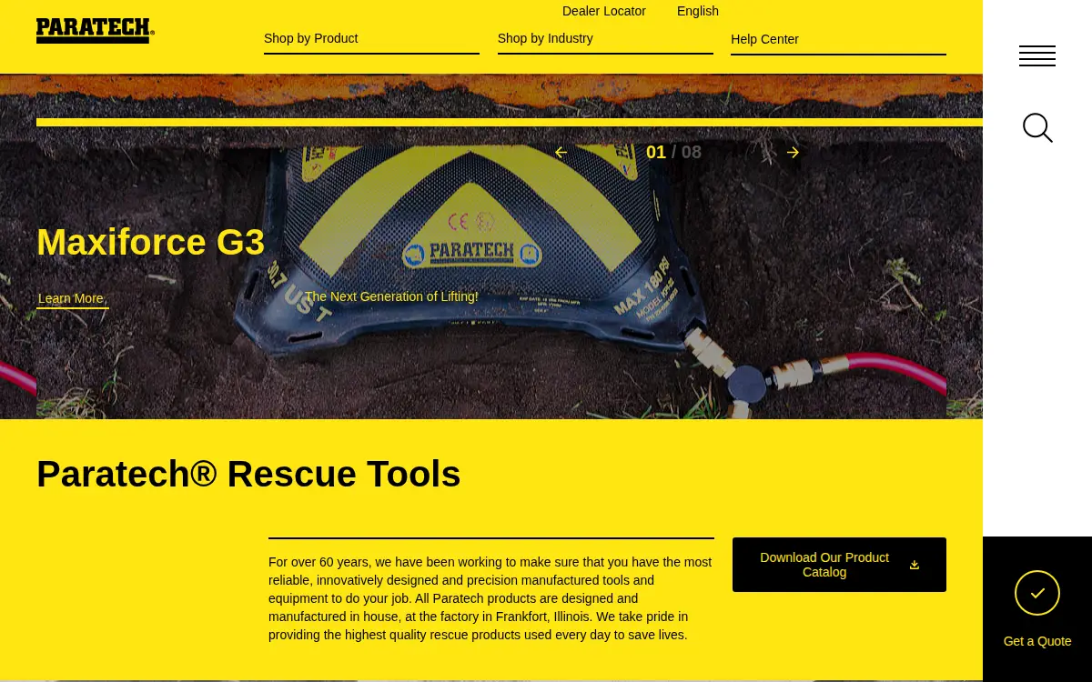 Homepage of Paratech INC
