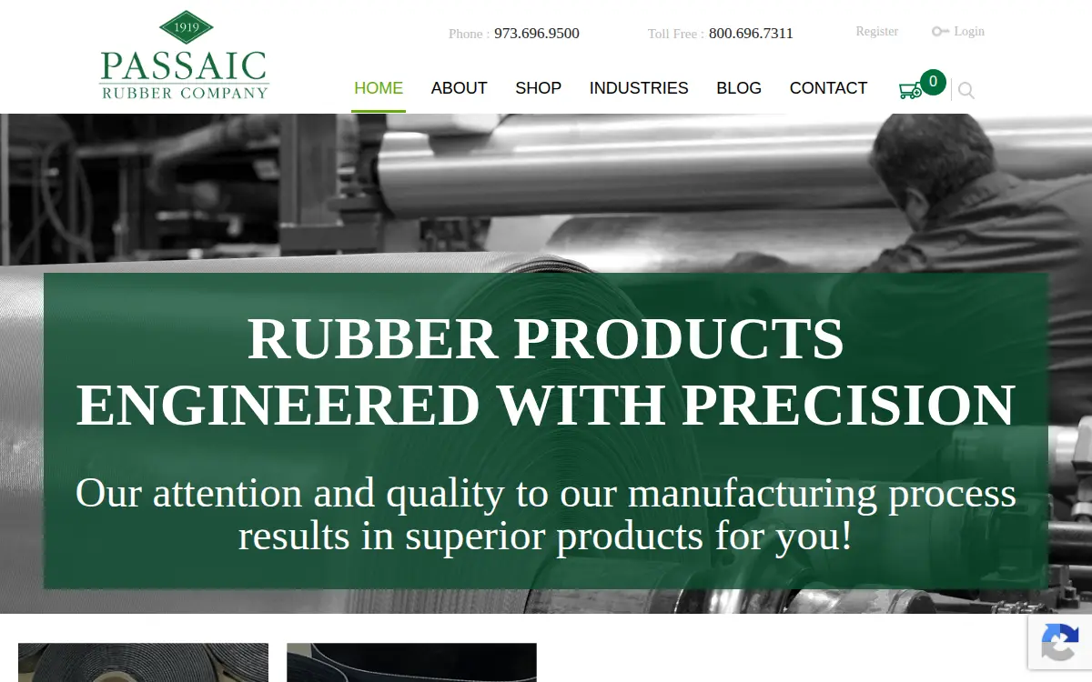 Homepage of Passaic Rubber CO