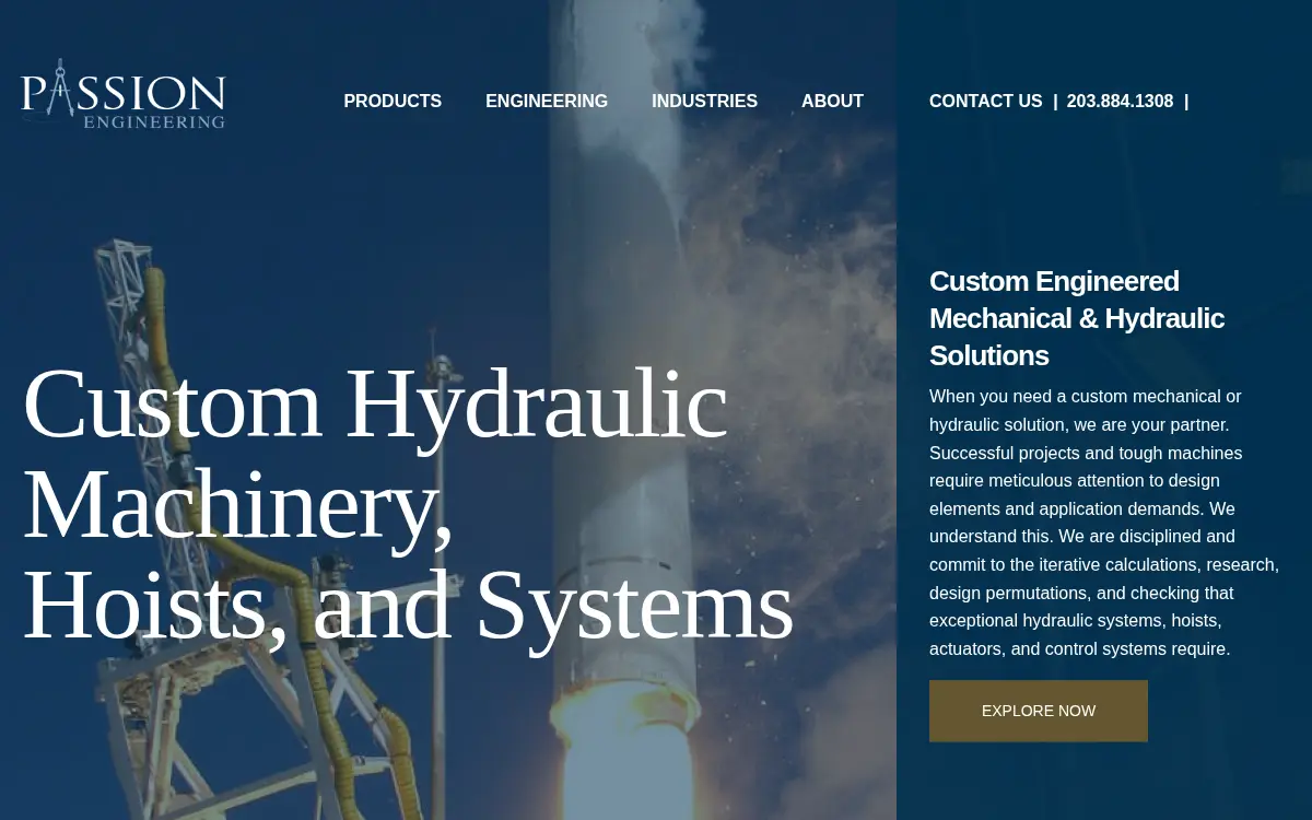 Homepage of Passion Engineering, LLC