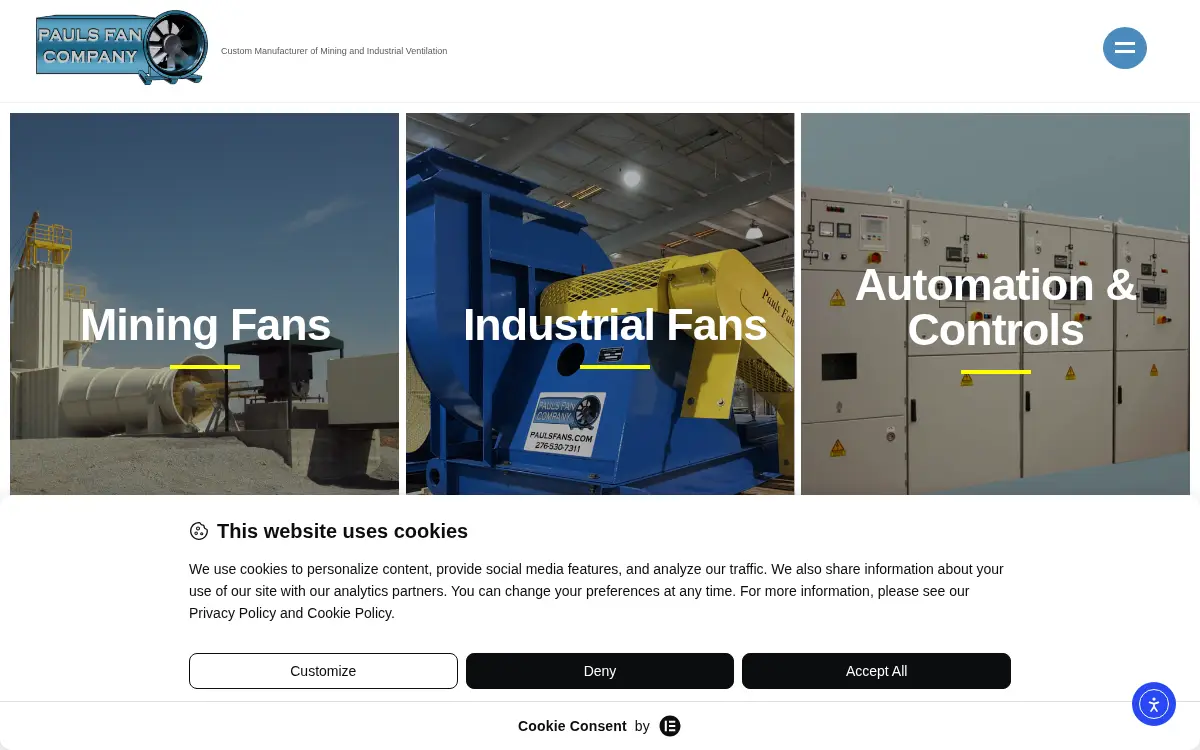 Homepage of Pauls Fan CO