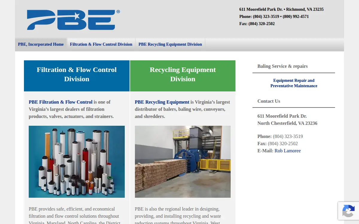 Homepage of Pbe, INC.
