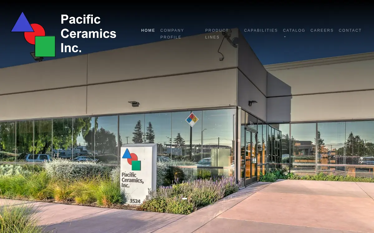 Homepage of Pacific Ceramics, INC.