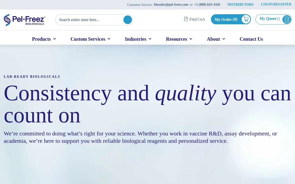 Homepage of Pel-freez, LLC