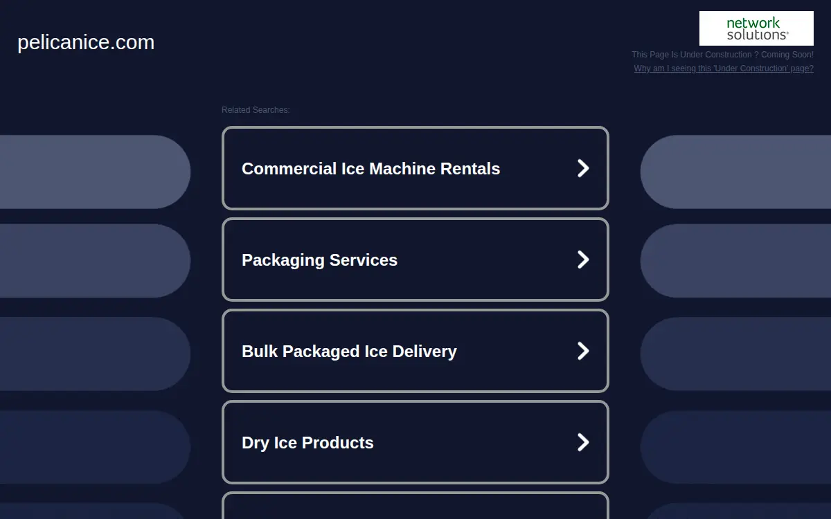Homepage of Pelican Ice & Cold Storage, L.l.c