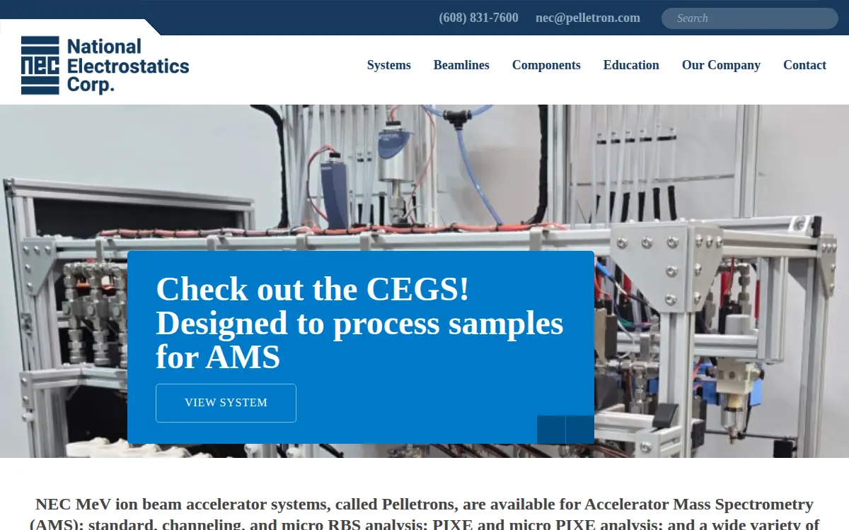 Homepage of National Electrostatics CORP